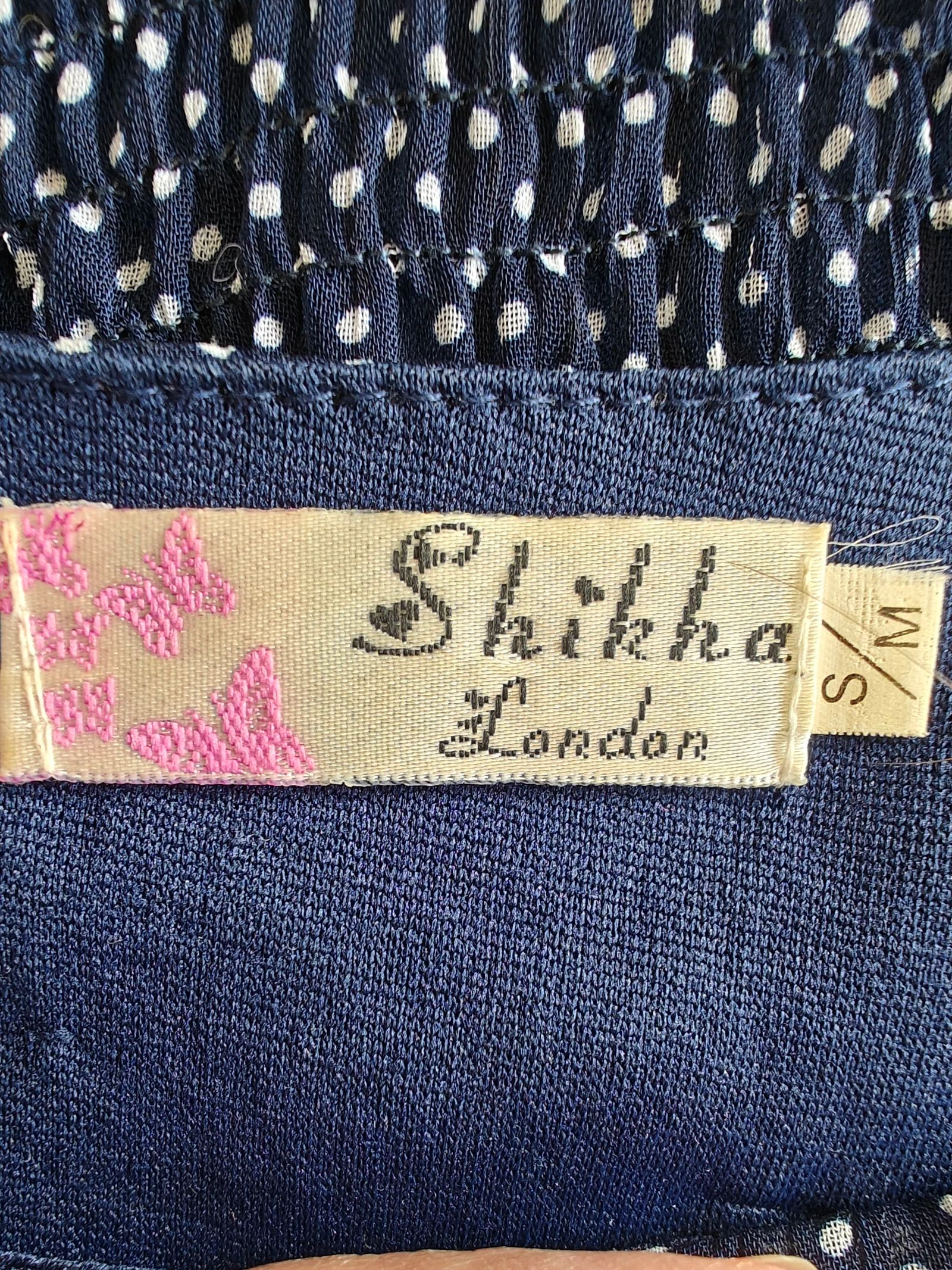 Beautiful dark blue polka dot dress by Shikha London – photo 2